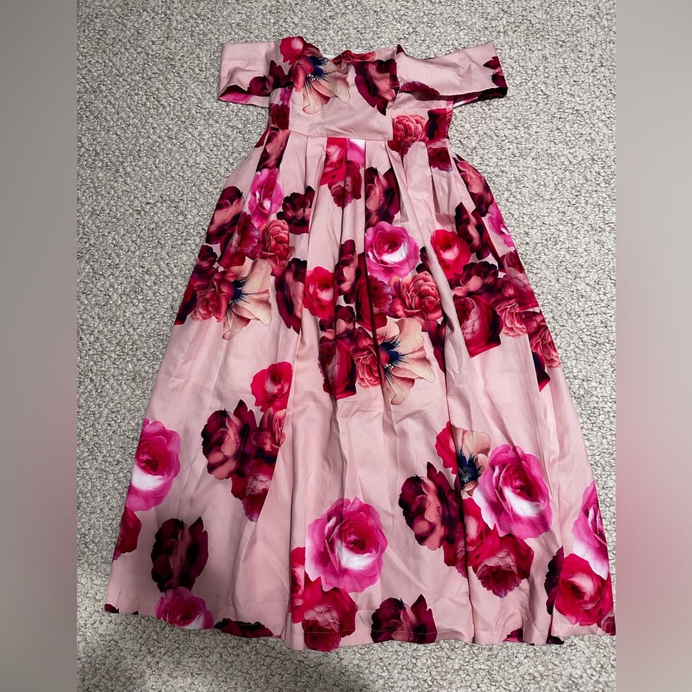 Floral off shoulder formal dress